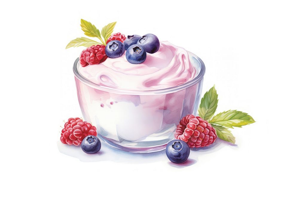 Fruit dessert berry cream. AI generated Image by rawpixel.