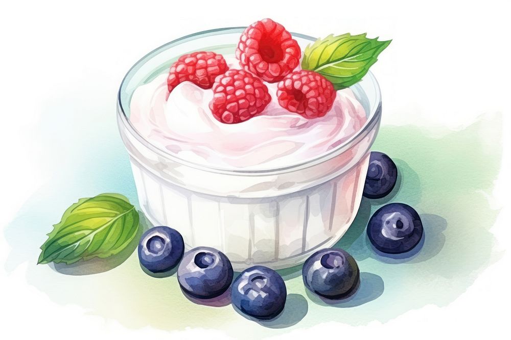 Fruit raspberry blueberry dessert. AI generated Image by rawpixel.