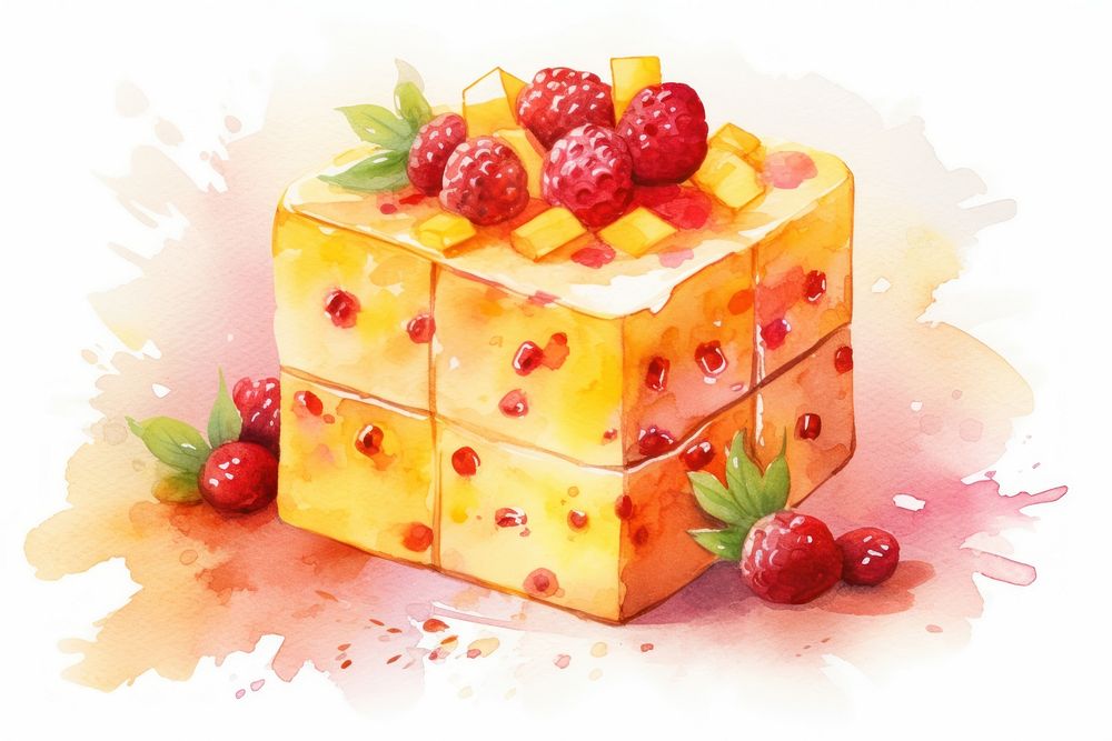Fruit cake raspberry dessert. AI generated Image by rawpixel.
