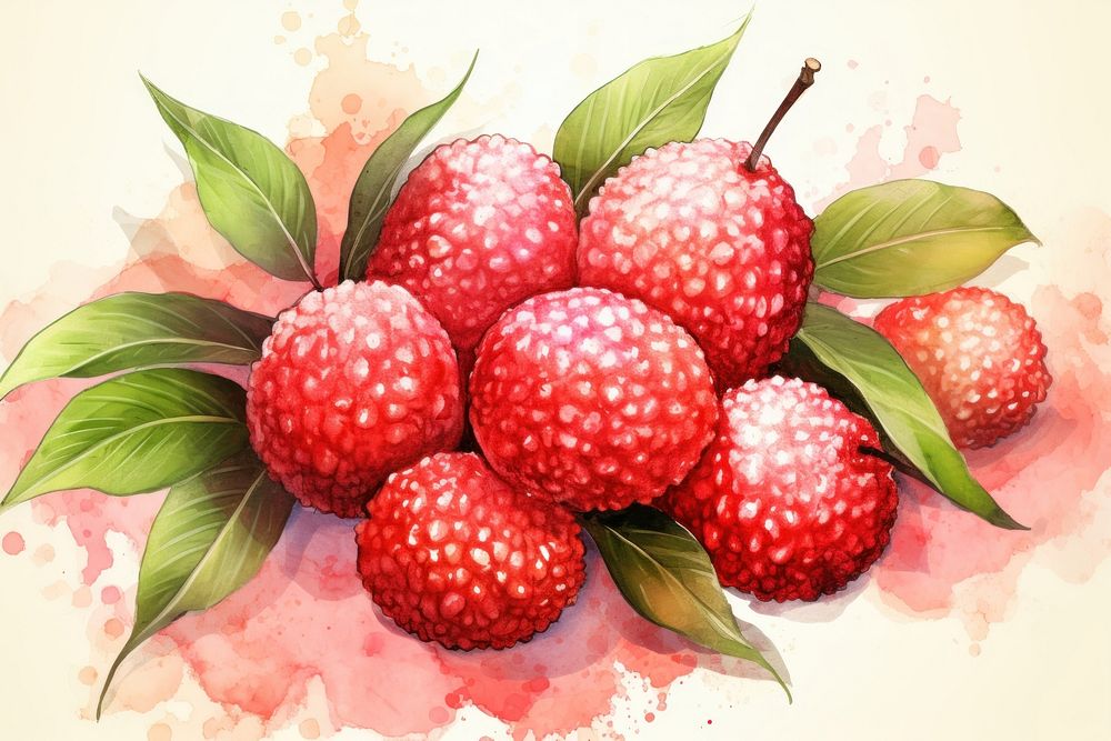 Food strawberry raspberry fruit. AI generated Image by rawpixel.