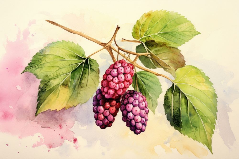 Berry blackberry grapes fruit. AI generated Image by rawpixel.