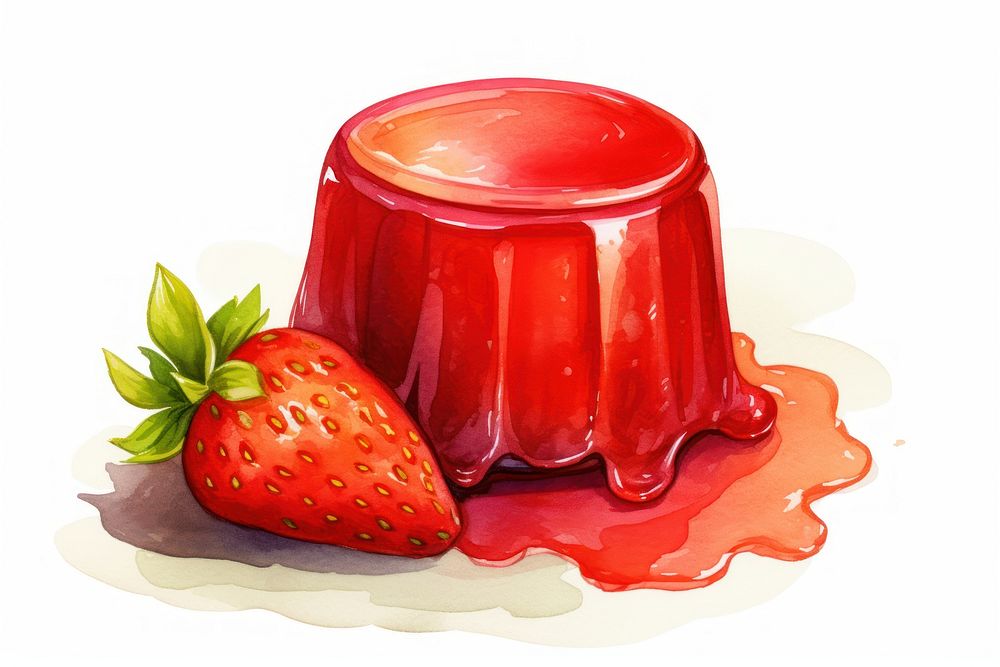 Strawberry fruit jelly food. AI generated Image by rawpixel.