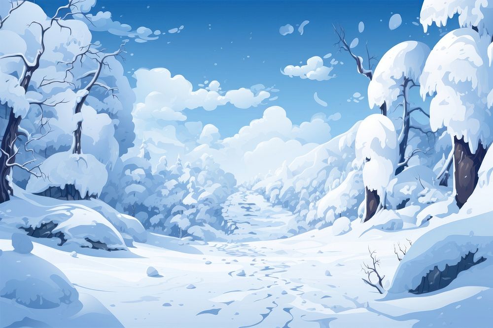 Nature snow backgrounds landscape. AI generated Image by rawpixel.