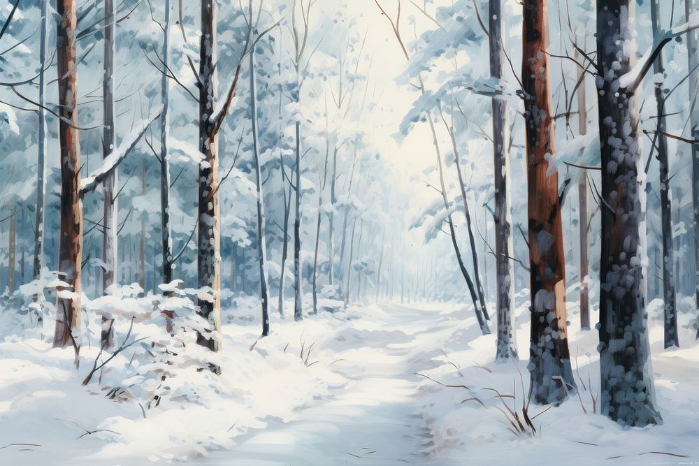 Winter nature forest snow. AI generated Image by rawpixel.