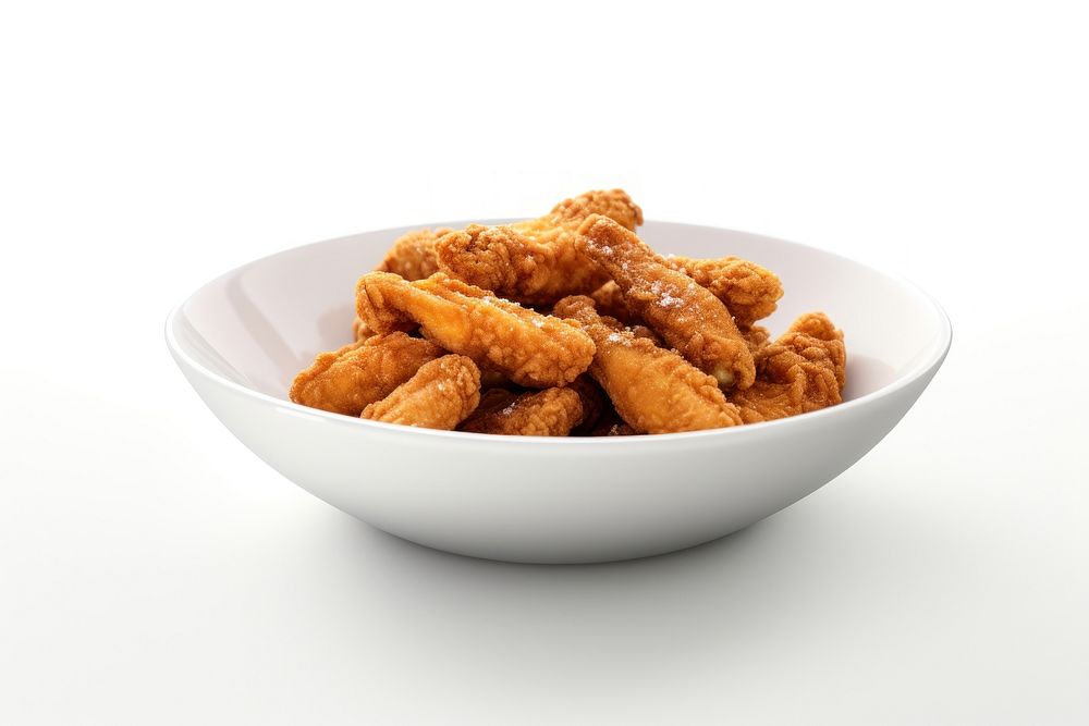 Fried food dish white background. AI generated Image by rawpixel.