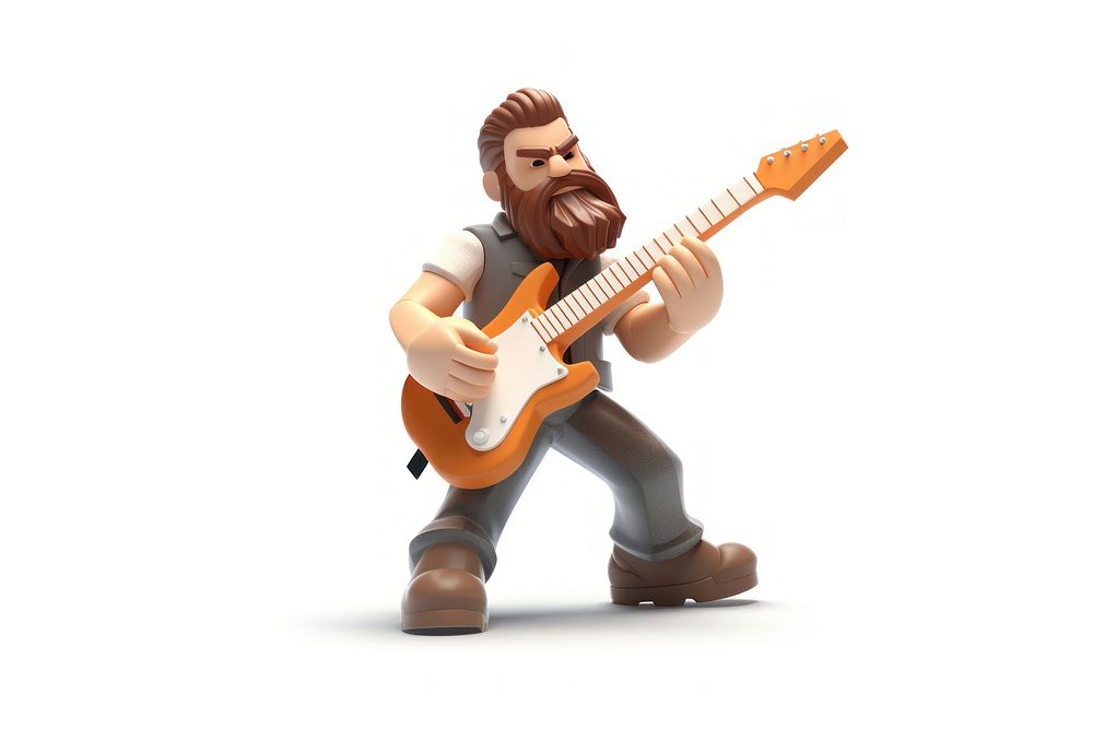 Guitar musician white background individuality. AI generated Image by rawpixel.