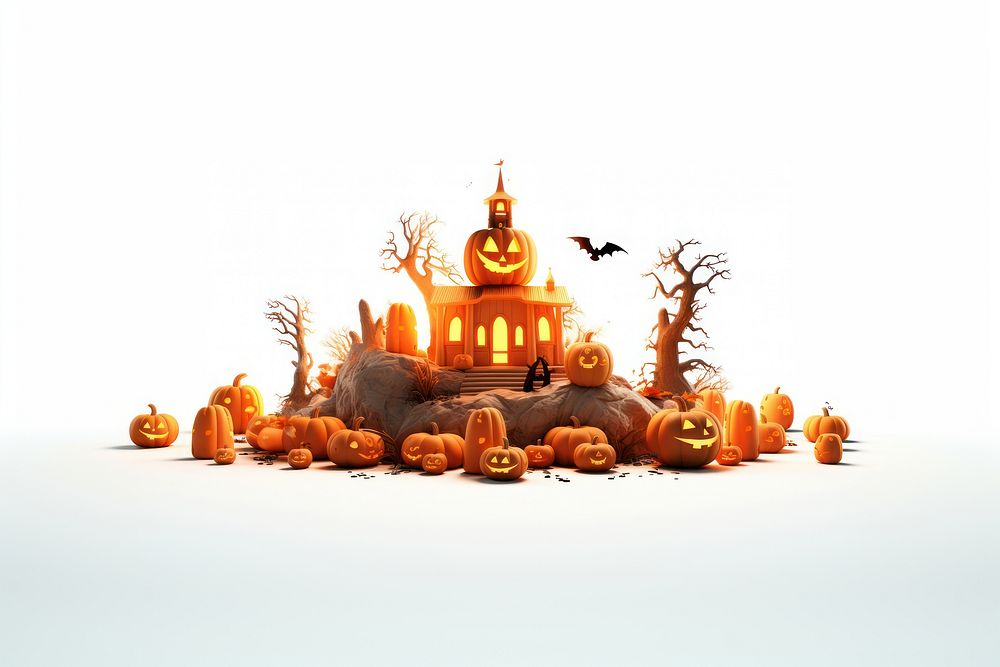Halloween pumpkin plant anthropomorphic. AI generated Image by rawpixel.