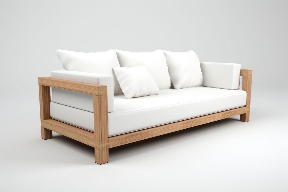 Furniture pillow sofa wood. AI generated Image by rawpixel.