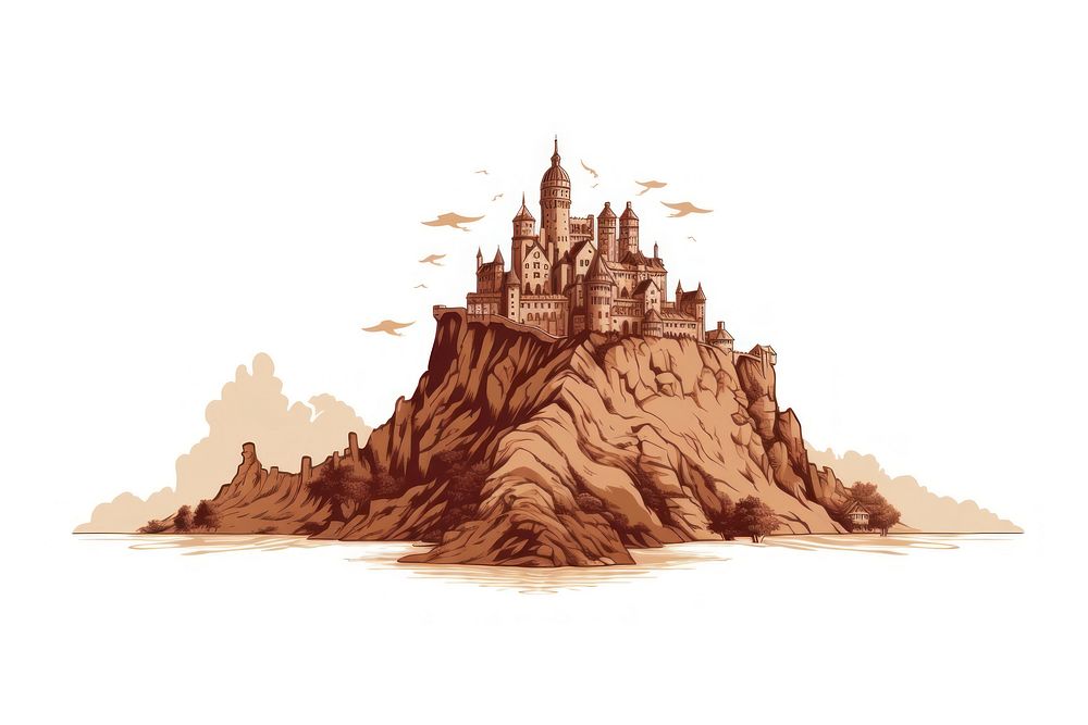 Outdoors drawing castle nature. AI generated Image by rawpixel.