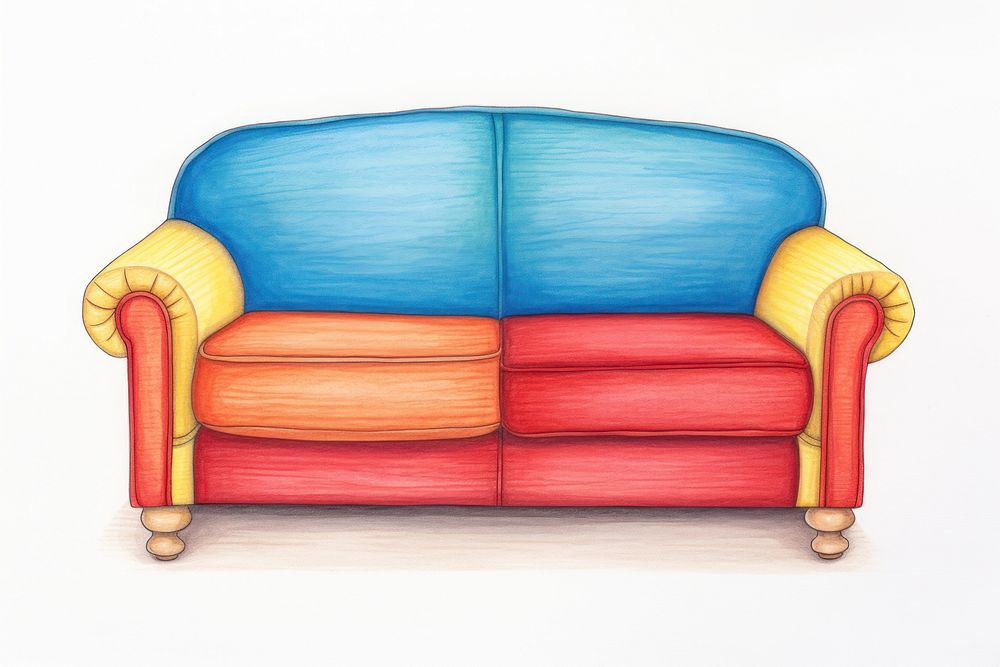 Furniture armchair drawing sofa. AI generated Image by rawpixel.
