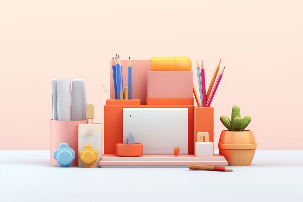 Pencil table container furniture. AI generated Image by rawpixel.