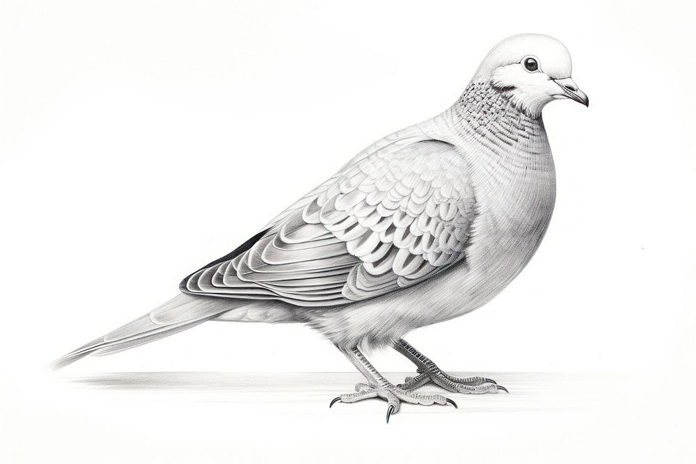 Drawing animal pigeon sketch. AI generated Image by rawpixel.