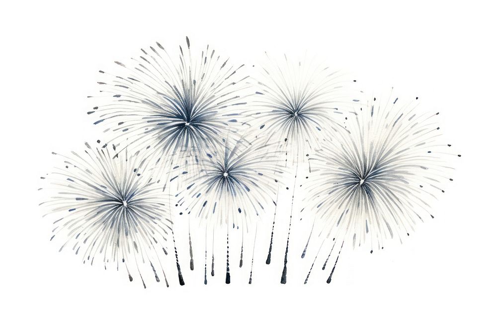 Fireworks drawing plant white background. AI generated Image by rawpixel.
