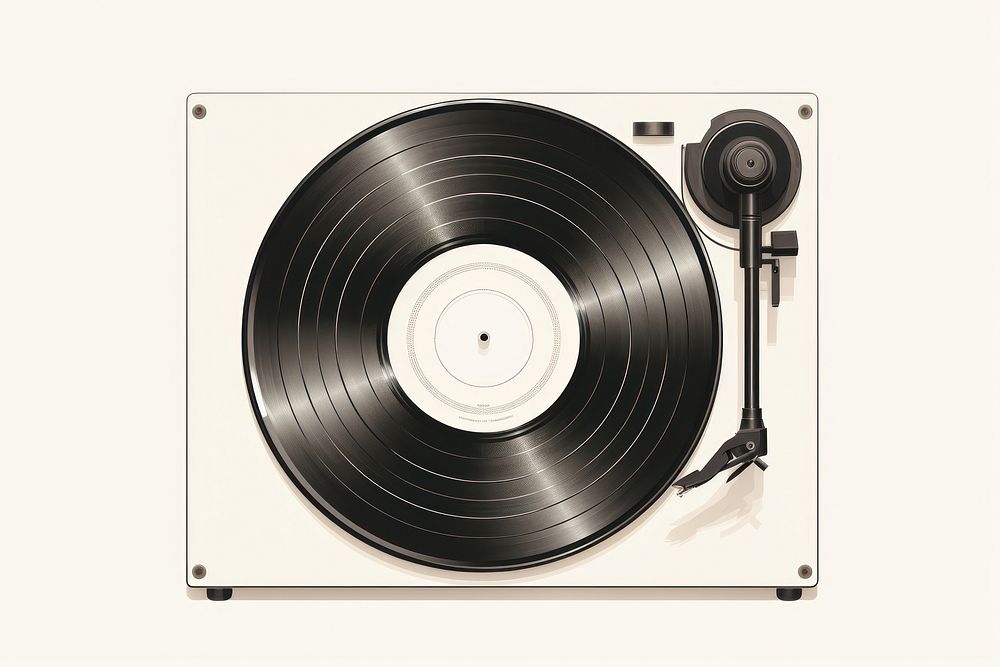 Electronics gramophone record white background. AI generated Image by rawpixel.