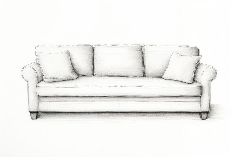 Drawing furniture sketch sofa. AI generated Image by rawpixel.