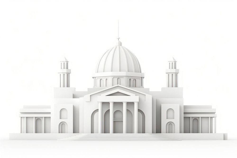 Architecture building dome white background. AI generated Image by rawpixel.