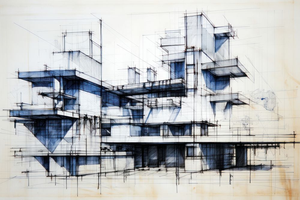 Sketch architecture drawing line. AI generated Image by rawpixel.