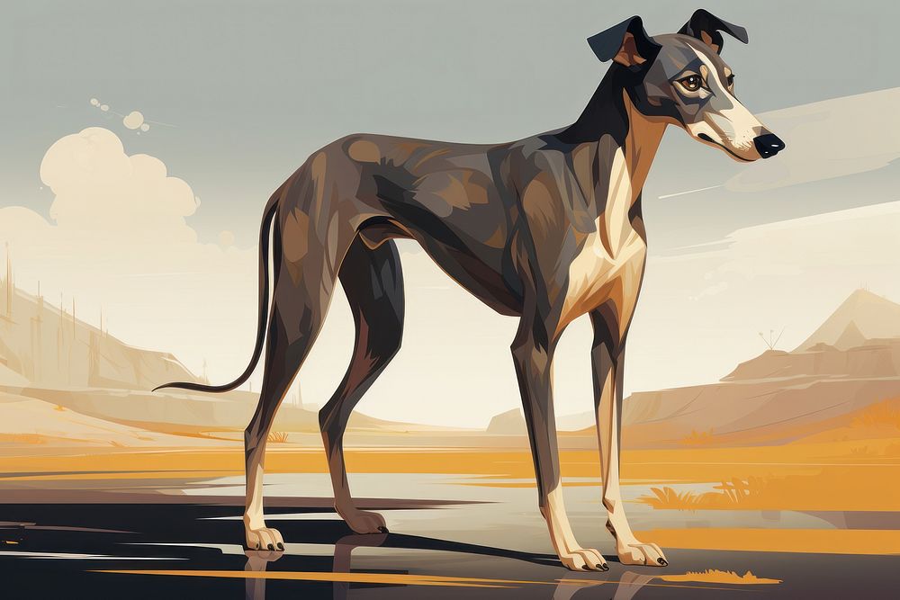 Greyhound animal mammal dog. AI generated Image by rawpixel.
