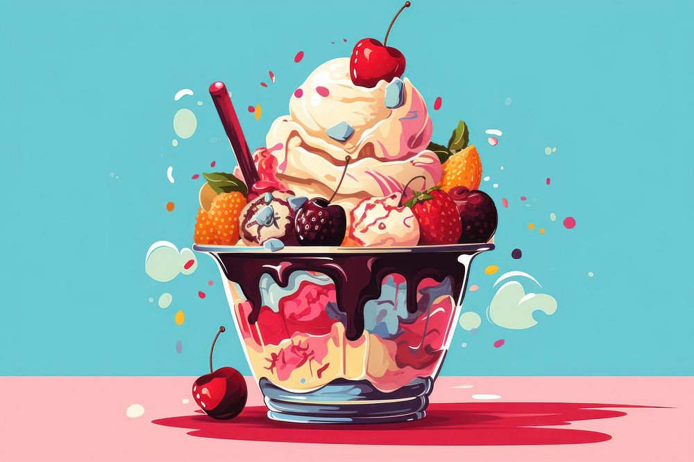 Cream food dessert sundae. AI generated Image by rawpixel.