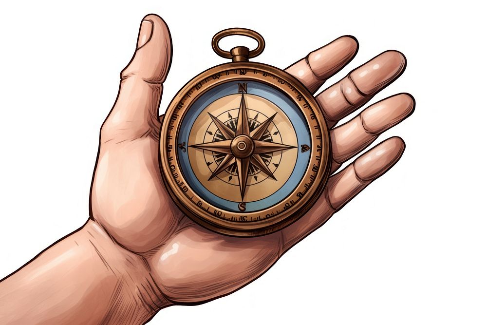 Holding compass person hand. AI generated Image by rawpixel.