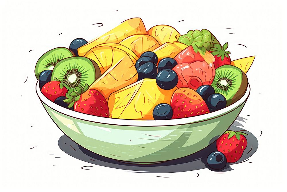 Fruit food strawberry blueberry. AI generated Image by rawpixel.