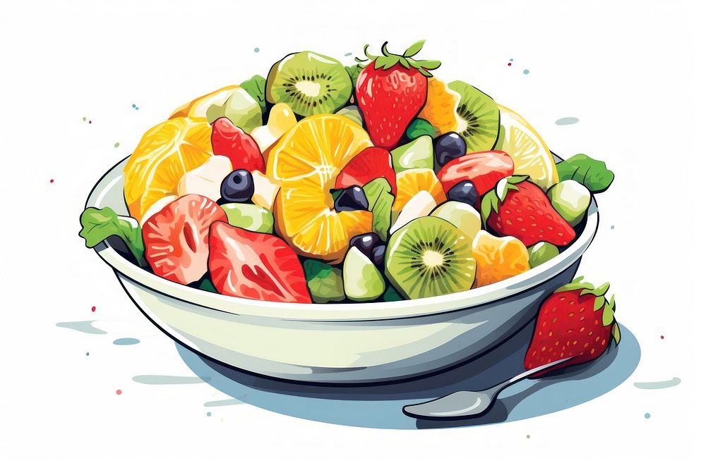 Fruit salad food strawberry. AI generated Image by rawpixel.
