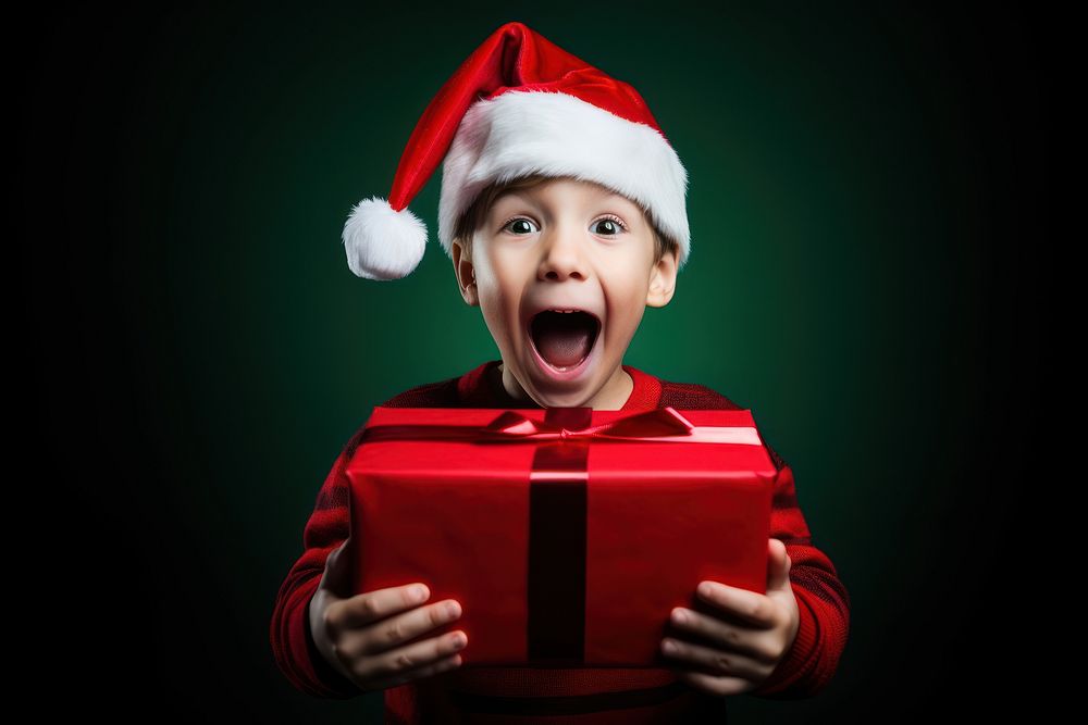 Christmas baby red anticipation. AI generated Image by rawpixel.