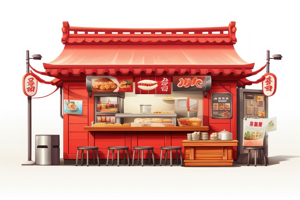 Food restaurant red architecture. AI generated Image by rawpixel.
