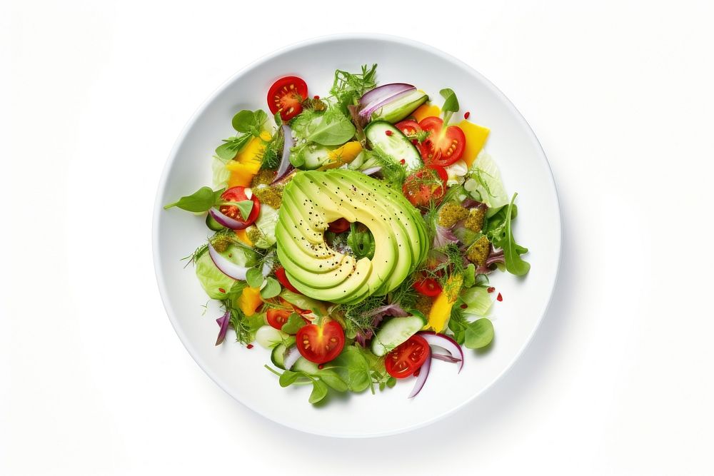 Avocado salad plate food. AI generated Image by rawpixel.
