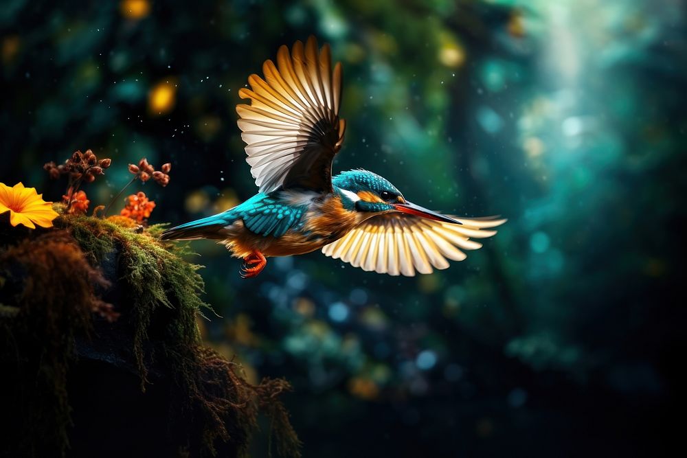 Flying bird wildlife nature. AI generated Image by rawpixel.