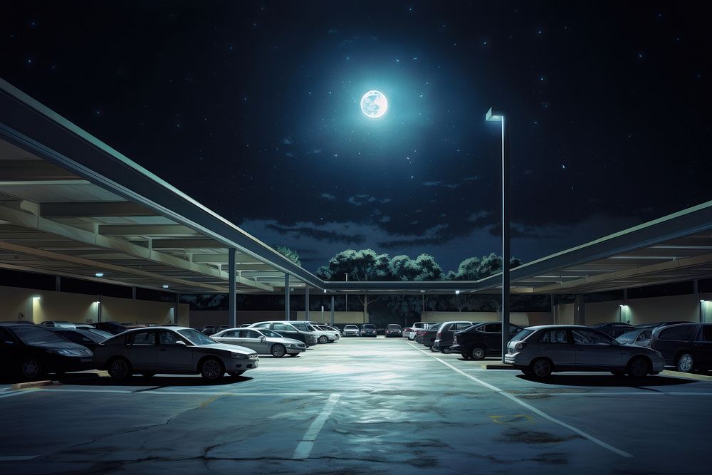 Parking moon astronomy outdoors. AI generated Image by rawpixel.