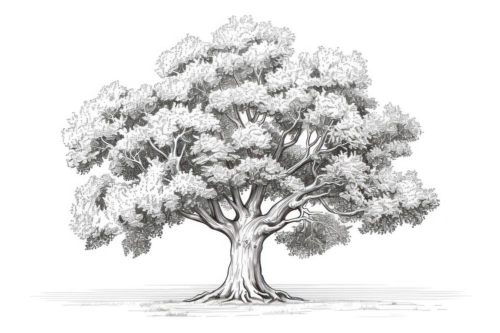 Sketch drawing white tree. AI | Free Photo Illustration - rawpixel