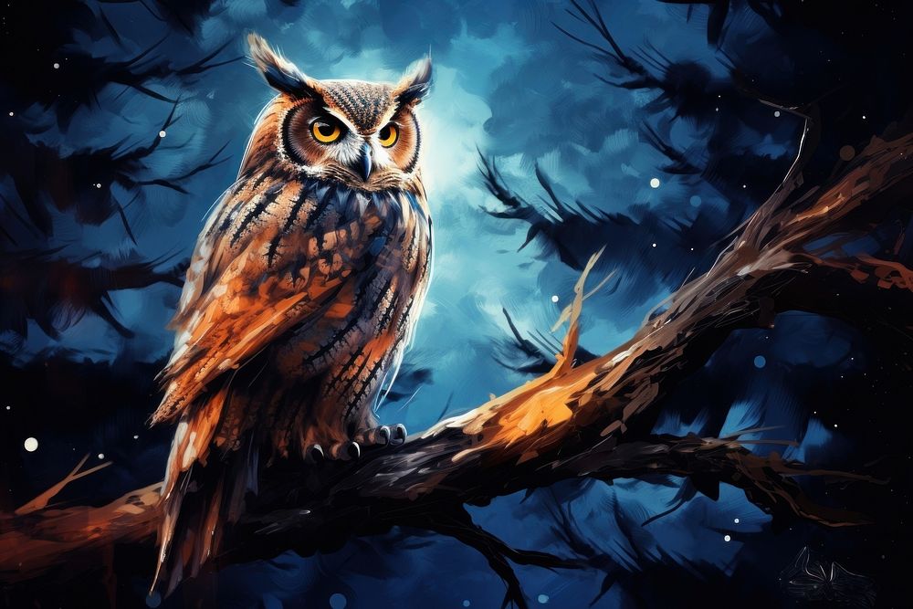 Owl animal night bird. 