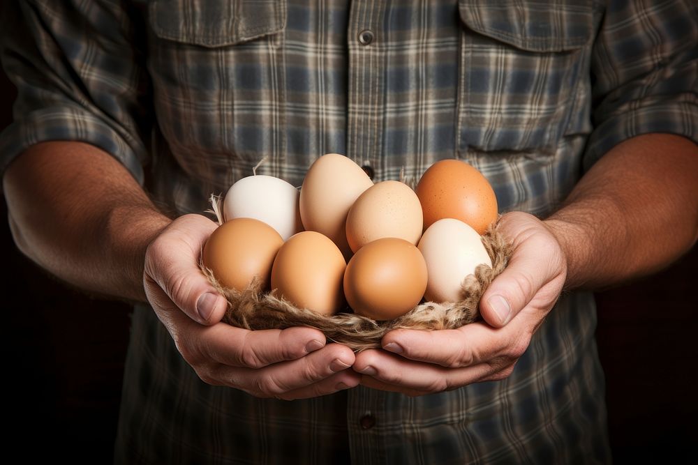 Egg food hand agriculture. AI generated Image by rawpixel.