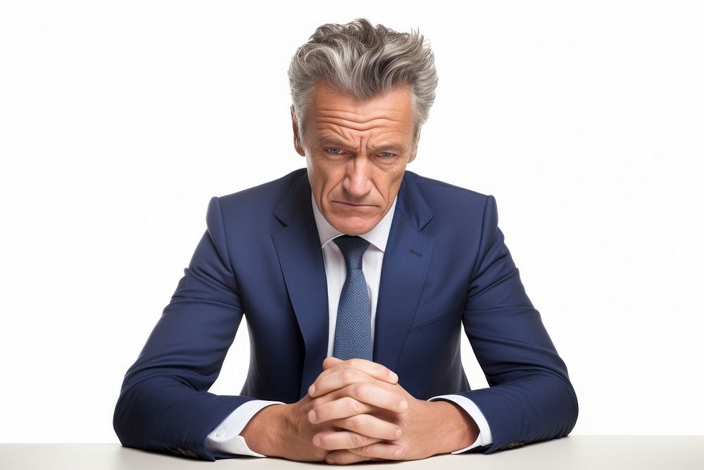 Portrait worried sitting adult. AI generated Image by rawpixel.