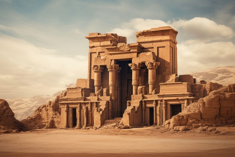 Architecture landmark ancient archaeology. AI generated Image by rawpixel.