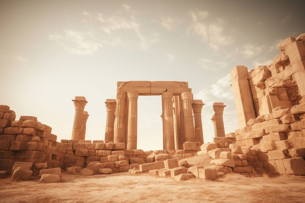 Architecture landmark ancient archaeology. AI generated Image by rawpixel.