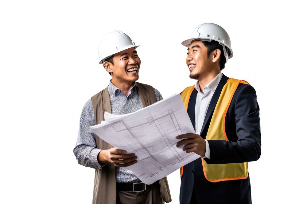 Talking hardhat helmet adult. AI generated Image by rawpixel.