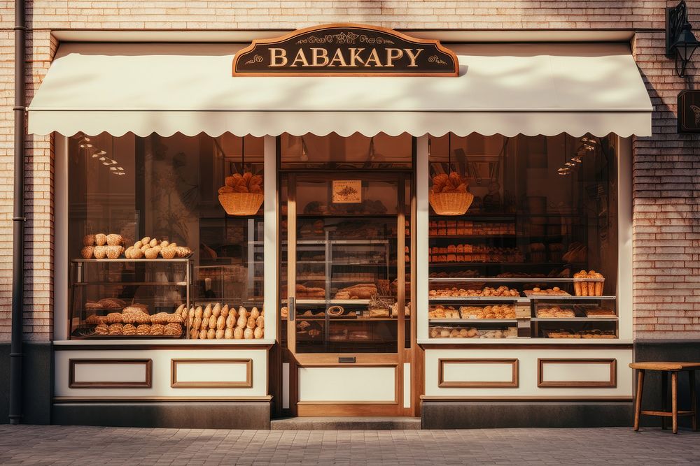 Bakery shop architecture arrangement. AI generated Image by rawpixel.