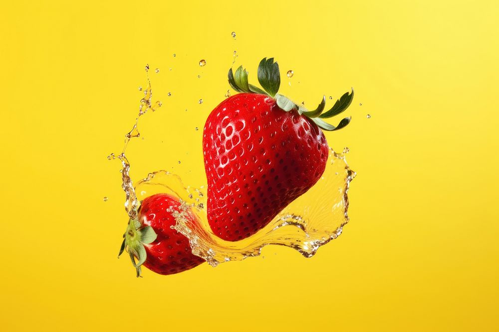 Strawberry food falling yellow. 