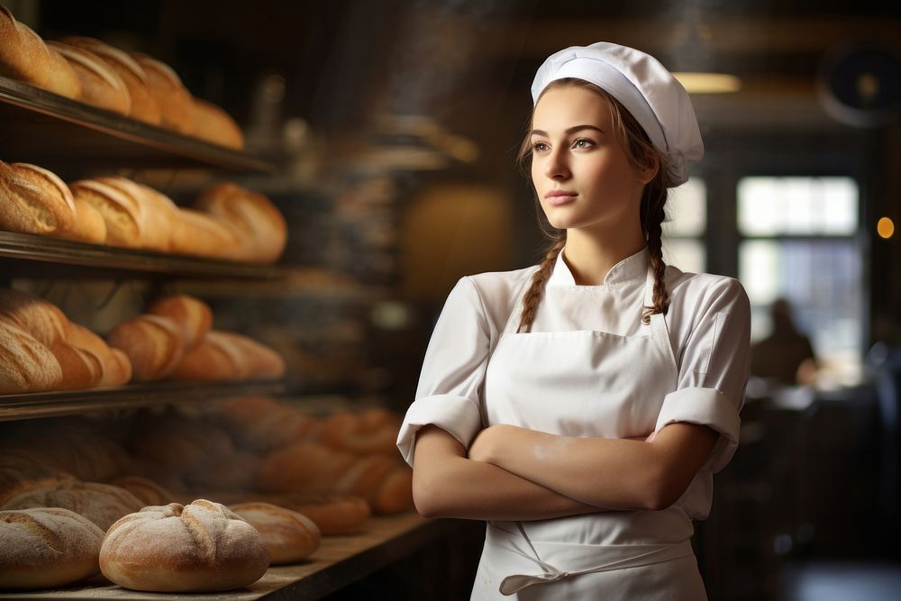 Chef kitchen bakery bread. AI generated Image by rawpixel.