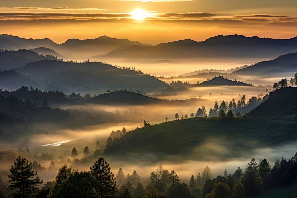 Nature landscape panoramic mountain. AI generated Image by rawpixel.