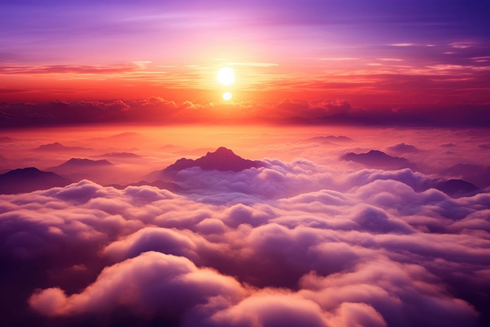 Nature sunset cloud sky. AI generated Image by rawpixel.