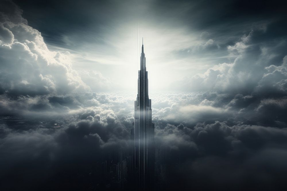 Sky architecture cityscape building. AI generated Image by rawpixel.