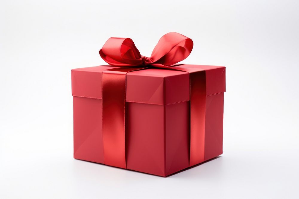 Gift box red white background. AI generated Image by rawpixel.