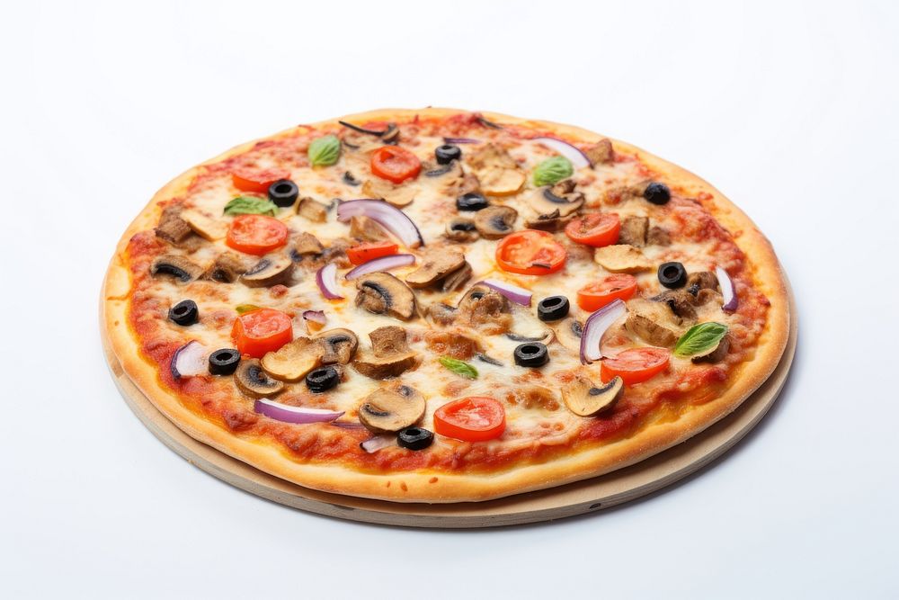 Pizza food white background mozzarella. 