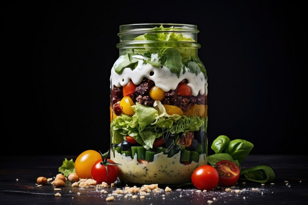 Food jar vegetable salad. AI generated Image by rawpixel.