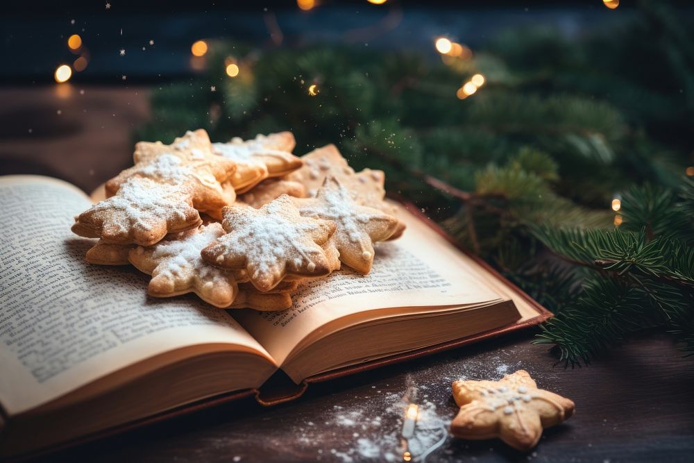 Book publication christmas cookie. AI generated Image by rawpixel.