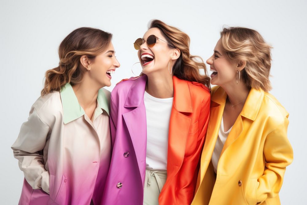 Coat laughing fashion adult. AI generated Image by rawpixel.