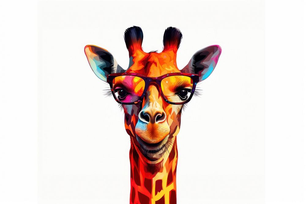 Giraffe wildlife portrait animal. AI generated Image by rawpixel.